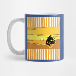 Retro Music Piano Sunset Mug